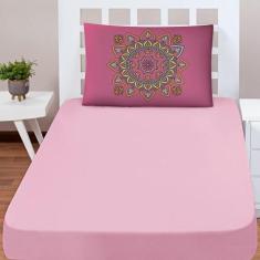 Imagem de Jogo Cama Lençol Shine Solteiro 2Pçs Mandala Rosa - Casa Scarpa