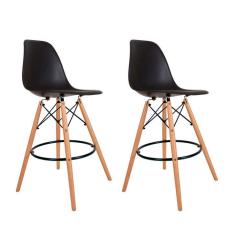 Imagem de Conjunto com 2 Banquetas Charles Eames Preto