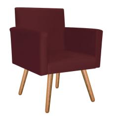 Imagem de Poltrona Decorativa Nina Suede Bordô