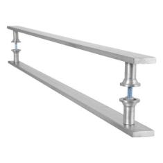 Imagem de Puxador Barra Chata Inox Escovado Para Porta Madeira 180 cm - Metalcro