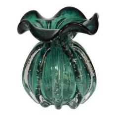 Imagem de Vaso De Vidro Verde Murano 11,5cm X 13cm