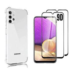 Imagem de Capinha Anti Queda Compatível Samsung A32 5g Tela 6.5 + 2 Películas Vidro 9D Cobre Toda Tela