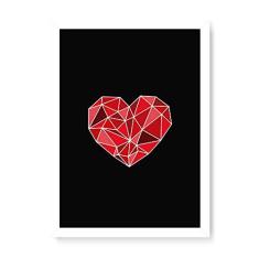 Imagem de Arte Maníacos Quadro Decorativo Coração Geométrico - 23x16,25cm (Moldura caixa em laca )