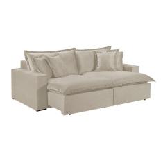 Imagem de Sofá 4 Lugares Retrátil Com Encosto Fixo Linho M-145 Martins Creme