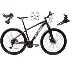 Imagem de Bicicleta Aro 29 Ksw Xlt 24v K7 Câmbios Shimano Freio Hidráulico Garfo Trava - Preto/vermelho/branco Tam.21