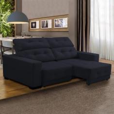 Imagem de Sofá Retrátil Compact 210 Cm Reclinável Mola Bonnel Espuma D26 Suede A