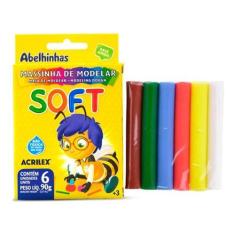Imagem de Kit Massinha Soft Acrilex 90g - 6 Cores, 6 Unidades