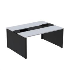 Imagem de Mesa de Plataforma Dupla para 2 Pessoas Corporativa 120x120/2p Cinza/Preto
