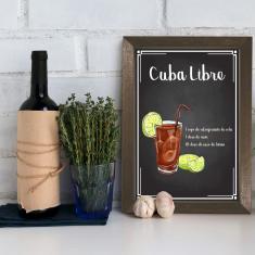 Imagem de Quadro Decorativo Bebida Cuba Libre 33x43 Moldura Marrom