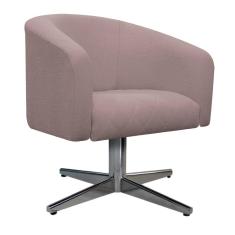 Imagem de Poltrona Luiza Base Giratória De Metal Linho Rosê - Adj Decor