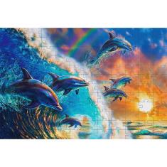 Imagem de Kit 3 Quebra-cabeças Cognitivos Golfinhos para idosos 60 peças
