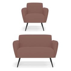 Imagem de Sof  Namoradeira Com Poltrona P s Palito De Ferro Bruna Velud