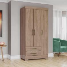 Imagem de Guarda Roupa Solteiro 3 Portas 2 Gavetas com Pés BE16 Briz