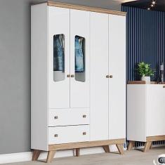 Imagem de Guarda Roupa Infantil Confete 3 Portas 2 Gavetas Americano Henn Branco/jequitibá Hp