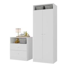 Imagem de Guarda-Roupas 2 Portas Com Cômoda E 2 Gavetas Brownie Multimóveis Bb40