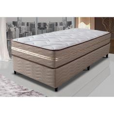 Imagem de Cama Box Solteiro (Colchão + Box) 88X188x60 De Molas Ensacadas Cama Inbox Smart Gold Bege
