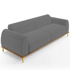 Imagem de Sofá 04 Lugares Kiev 260 Cm Veludo Cinza C-317
