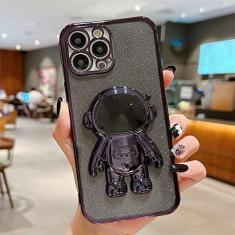 Imagem de Capa Galvanizada Astronauta para iPhone 11 12 13 14 Pro Max XS Max X XR 14 Plus 13 Pro Capa Soft Glitter Kickstand, T1, Para iPhone X ou XS