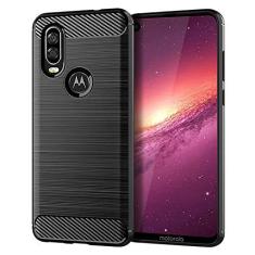 Imagem de Capa para Moto One Vision, capa de material de fibra de carbono, suave antiderrapante, macia, anti-impressões digitais, capa totalmente protetora para Moto One Vision