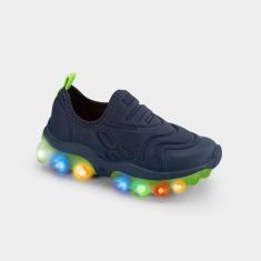 Imagem de Tênis Infantil de Luz Bibi Roller Celebration 2.0 Azul Naval e Citrus-Masculino