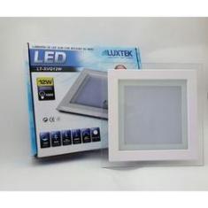 Imagem de Luminária Plafon LED 12w de Vidro Embutir Branco Frio Redonda / Quadrada  - Luxtek