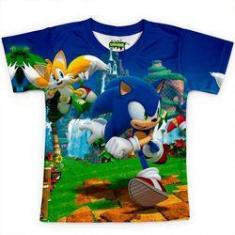 Imagem de Camiseta Infantil Sonic Estampa Total Hd