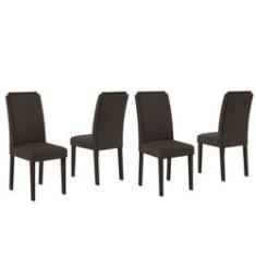 Imagem de Conjunto 4 Cadeiras Lisboa Imbuia/ Marrom - Móveis Arapongas