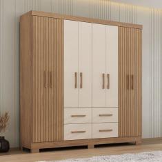 Imagem de Guarda-Roupa Casal Itapema 8 Portas 4 Gavetas Canelato/Natural - Atualle Móveis