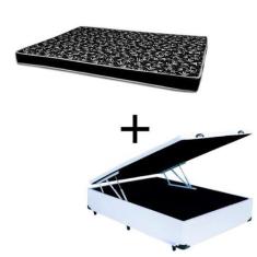 Imagem de Cama Box Baú Casal 138 Tecido Sintético Branco Com Colchão Hamburgo Be
