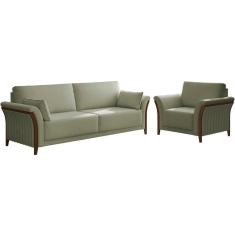 Imagem de Kit Sofa 162 Cm E Poltrona Decorativa Royalle Linho Tce 1026 Moll Tce 1026