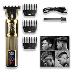Imagem de Maquina Sem Fio Metal Corte Cabelo Barba Corpo Profissional Recarregav