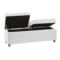 Imagem de Recamier Bau Madri 1,60m Suede Branco - Inova Decor