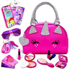 Imagem de Bolsa Pretend Play com conjunto de brinquedos de maquiagem para menina