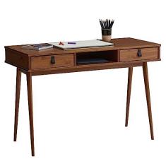 Imagem de Mesa Escrivaninha Madeira 2 Gavetas 1 Nicho Retro Kim