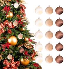 Imagem de Enfeites de bolas de árvore de Natal de veludo, conjunto de enfeites de Natal inquebrável - Enfeites de Natal Bolas Decorativas - 15x ornamentos de bola de veludo inquebráveis, conjunto de bola de nat
