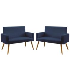 Imagem de Kit 2 Poltronas Namoradeiras Decorativas Estofadas Para Sala De Estar Nina Sued  Marinho Aradecor