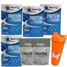 Imagem de 4X Whey Fusion 1.8 Kg (7,2 Kg) + 2X Creatina 300G + Coqueteleira 700 M