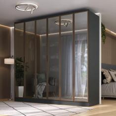 Imagem de Guarda-Roupa 6 Portas Reflecta 4 Gavetas Internas Ravi - Mambel