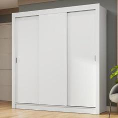 Imagem de Guarda-roupa Casal 3 Portas de Correr Branco Nobre Madesa