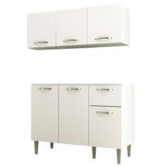 Imagem de Cozinha Compacta 2 Peças Balcão Aéreo Raíssa 6 Portas Branco - Irm