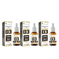 Imagem de 3x Vitamina D3 Colecalciferol 2000Ui 30ml - Flora Nativa do Brasil
