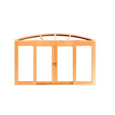 Imagem de Janela Correr Panor mica 130cm Arco 4 Folhas Em Madeira Maci
