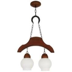 Imagem de Pendente Muller Sela de Cavalo 2 Lâmpadas Envelhecido 932E