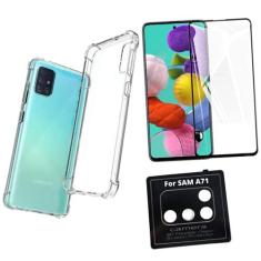 Imagem de Capinha Antiqueda Reforçada + Película 9D Nano Blindada + Película Câmera Compatível Samsung Galaxy A71