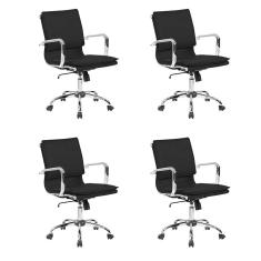 Imagem de Conjunto com 4 Cadeiras de Escritório Diretor Giratórias Eames Comfort 