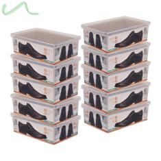 Imagem de Caixa Grande Para Sapatos Calçados Tênis Ordene Plástico 10 Un