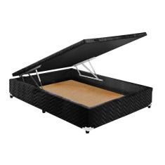 Imagem de Cama Box Bau Casal Universal Rustico Black 138X188x36 Paropas