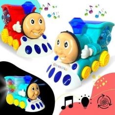 Imagem de Trem Trenzinho Brinquedo Infantil Com Som Luz Bate Volta - Toy King