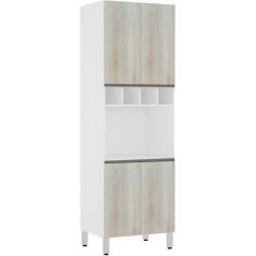 Imagem de Paneleiro Perola 70 Cm c/ Nicho Microondas Branco c/ Legno C