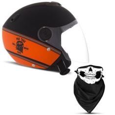 Imagem de Capacete Moto Aberto Custom Pro Tork New Atomic Hd Skull Riders Femini